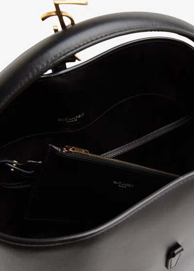Saint Laurent Black Leather Le 37 Bucket Bag In Black
