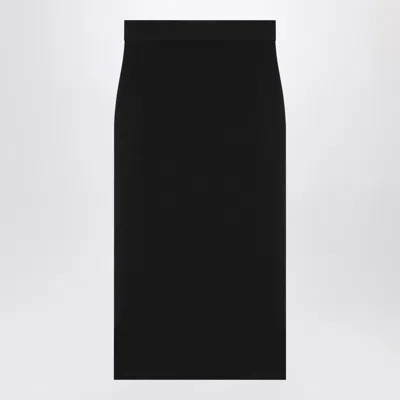 Saint Laurent Black Wool Pencil Skirt Women