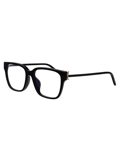 Saint Laurent Black-black-transparent Recycled Acetate Glasses In Black
