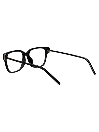 Saint Laurent Black-black-transparent Recycled Acetate Glasses In Black