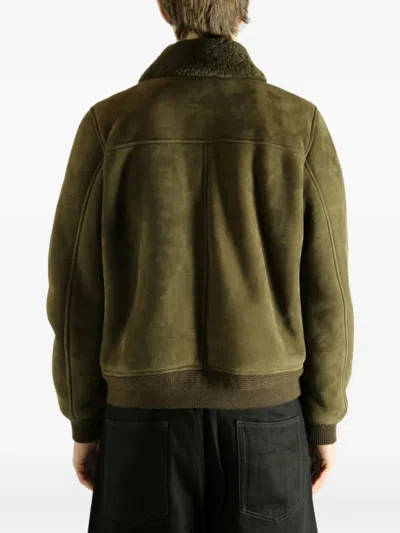 Saint Laurent Blouson Decoupes Shearling In Multi