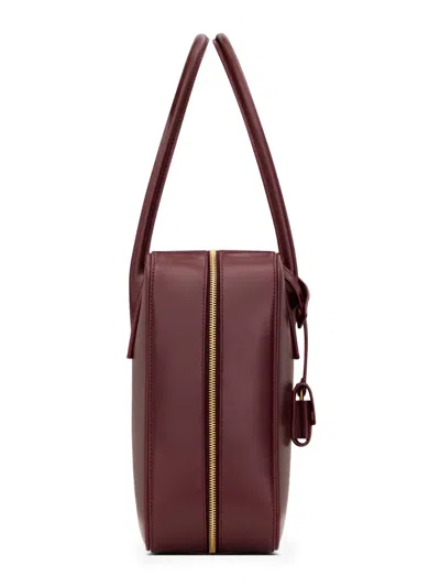 Saint Laurent Grape Leather Sac De Jour Handbag In Brown