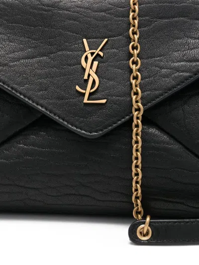 Saint Laurent Cassandre Crossbody Bag With Flap In Black