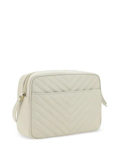 Saint Laurent Lou Medium Quilted Leather Shoulder Bag In Cream
