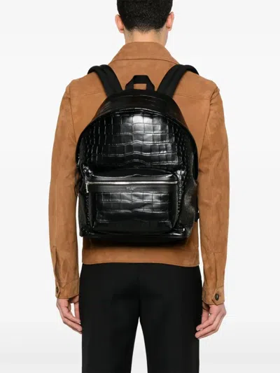 Saint Laurent Leather Coco Backpack In Black