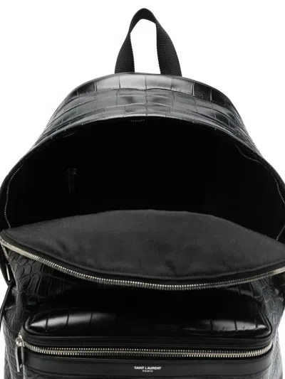 Saint Laurent Leather Coco Backpack In Black