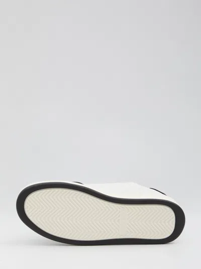 Saint Laurent White And Black Leather Sneakers In Multi