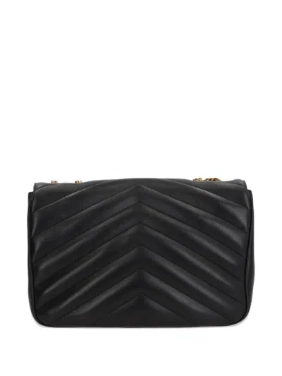 Saint Laurent Black Leather Large Lou Lou Shoulder Bag