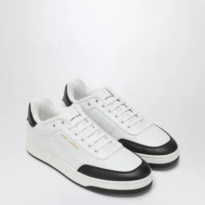 Saint Laurent White And Black Leather Sneakers In Multi