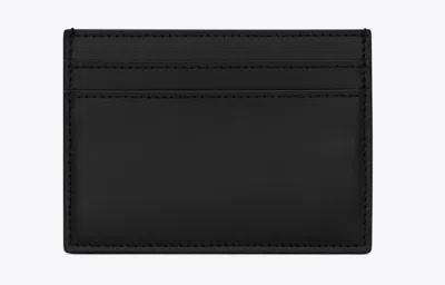 Saint Laurent Tiny Cassandre Card Case In Matte Leather In Black