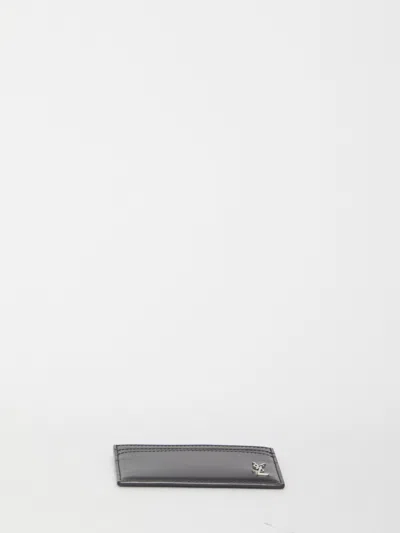 Saint Laurent Tiny Cassandre Card Case In Matte Leather In Black