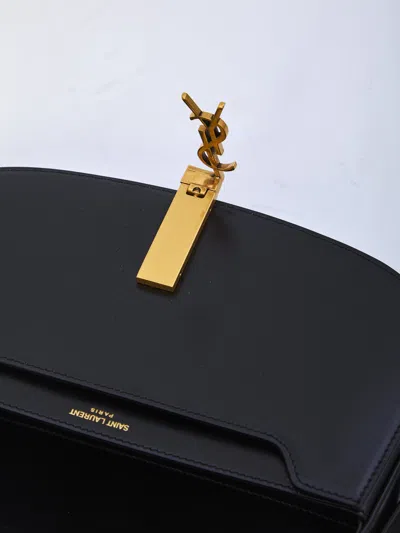 Saint Laurent Voltaire Bag With Logo In Black