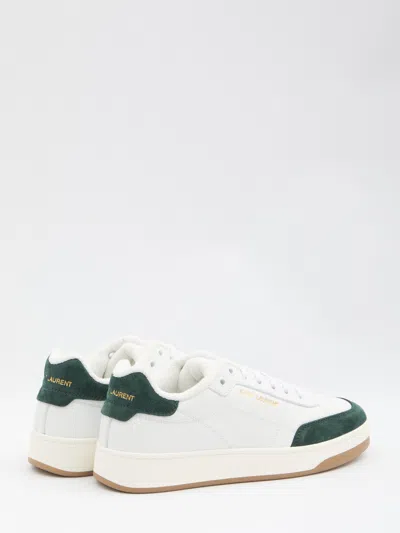 Saint Laurent Sl61 Leather Sneakers Signature Sole In Green