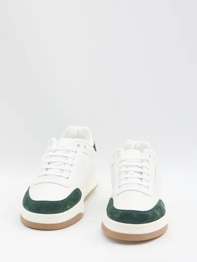 Saint Laurent Sl61 Leather Sneakers Signature Sole In Green