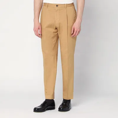 Santaniello Beige Cotton Trousers In Brown
