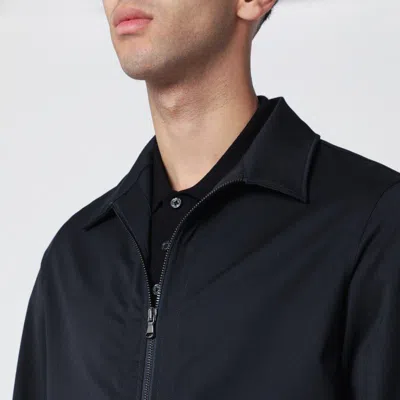 Santaniello Blue Woolblend Suit In Black