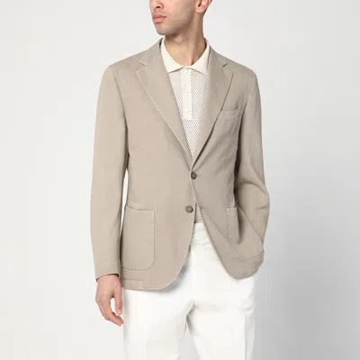 Santaniello Single-breasted Jacket In Dove Grey In Neutral