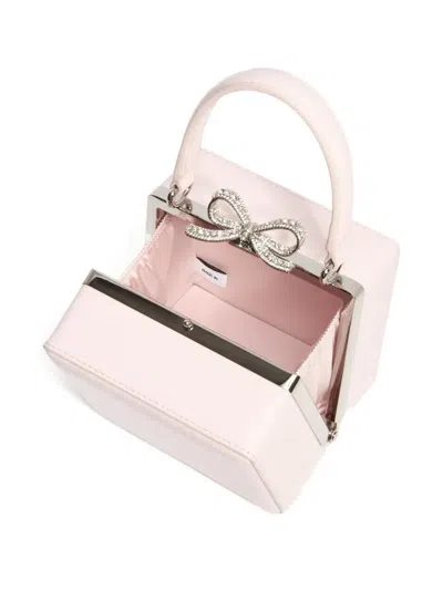 Self-portrait Crystal Bow Tote Bag In Pink