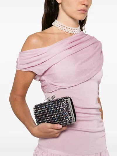 Self-portrait Crystal Embellished Clutch In Multi