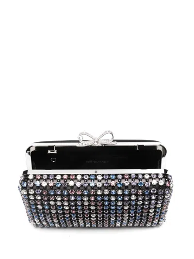 Self-portrait Crystal Embellished Clutch In Multi