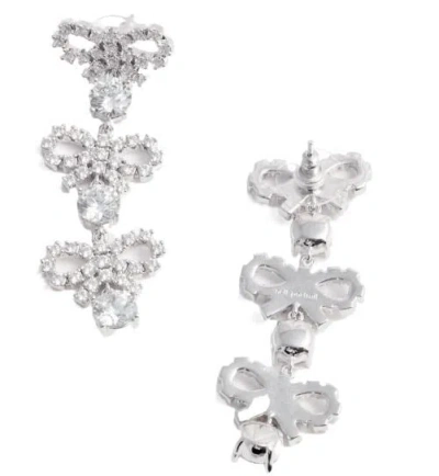 Self-portrait Embellished Crystal Earrings In Silver