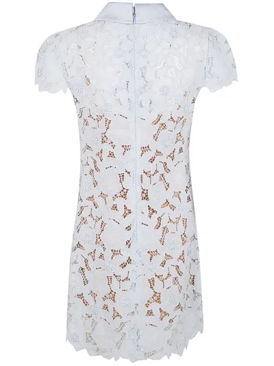 Self-portrait Guipure Lace Mini Dress In Blue