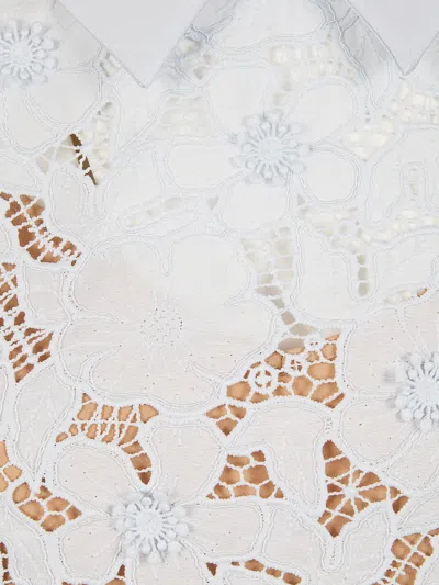 Self-portrait Guipure Lace Mini Dress In Blue