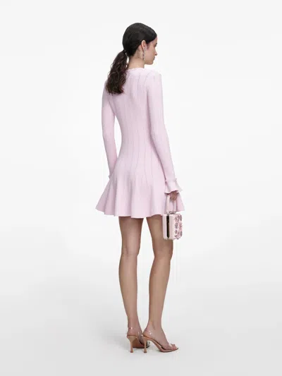 Self-portrait Trim Knit Mini Dress In Pink