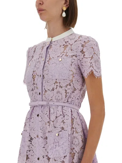 Self-portrait Self Portrait Lace Midi Dress In Purple