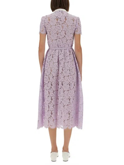 Self-portrait Self Portrait Lace Midi Dress In Purple