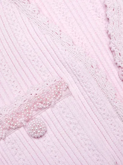 Self-portrait Trim Knit Mini Dress In Pink