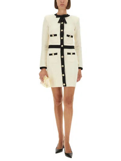 Self-portrait White Sequin Embellished Skirt In Neutral