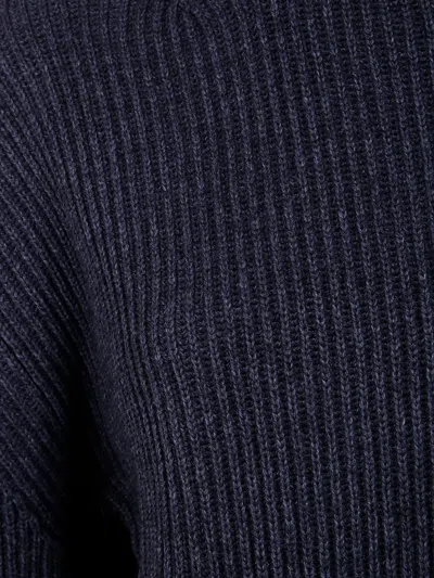 Semicouture Turtleneck Long-sleeved Sweater In Blue