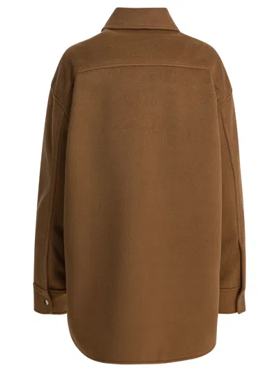 Semper Patch-pocket Collared Shirt Jacket In Brown