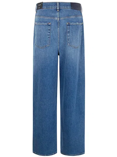 Seven For All Mankind "slouchy" Wide Leg Explorer Jeans In Blue