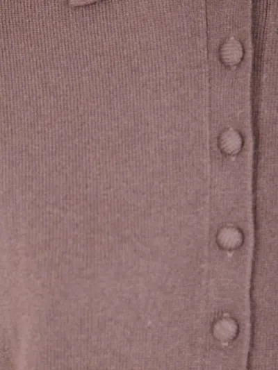 Seventy Button-placket Long-sleeves Polo Top In Brown