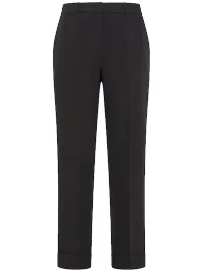 Seventy Venezia Black Wool Blend Trousers In Black