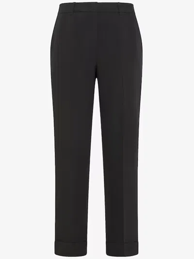 Seventy Venezia Black Wool Blend Trousers In Black
