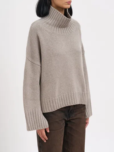 Soft Goat High Neck Cashmere Sweater In Neutral