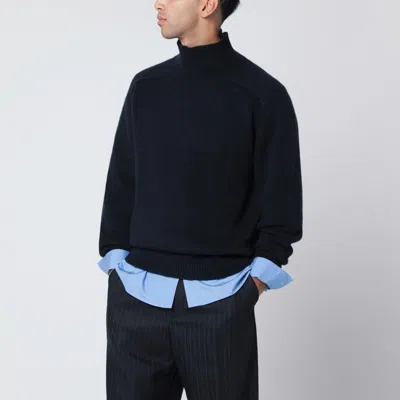 Soft Goat Navy Blue Cashmere Turtleneck Sweater