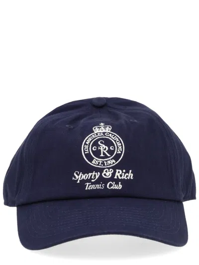 Sporty And Rich Sporty & Rich Blue Cotton Hat In Brown