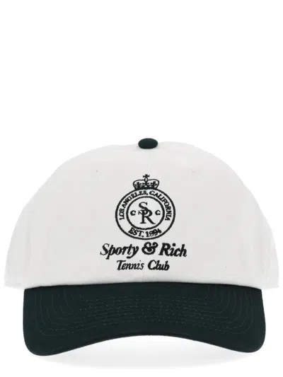 Sporty And Rich Sporty & Rich Multicolour Cotton Hat In White