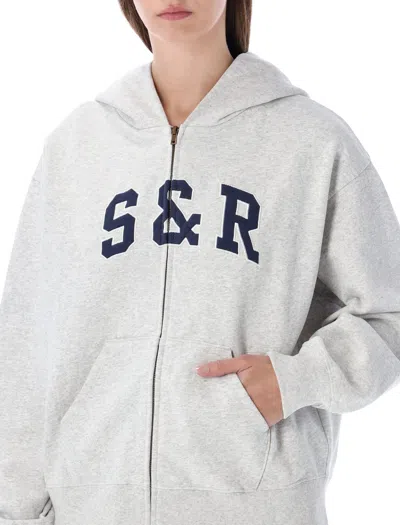 Sporty And Rich Sporty & Rich Sporty & Rich S&r Ivy Zip Hoodie In Melange Grey In Gray