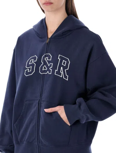 Sporty And Rich Sporty & Rich Sporty & Rich S&r Ivy Zip Hoodie In Navy In Blue