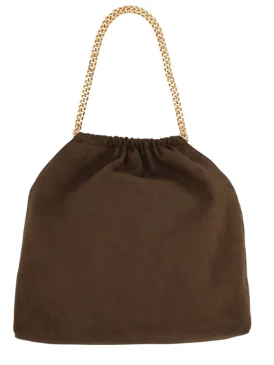 Stella Mccartney Brown Polyester Shoulder Bag In Brown