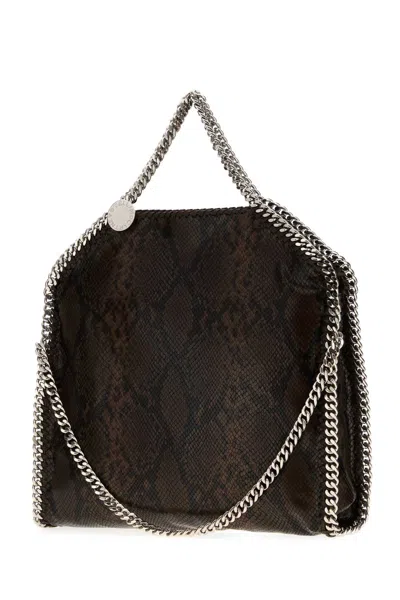 Stella Mccartney Folded Falabella Tote Bag With Snakeskin Effect In Brown