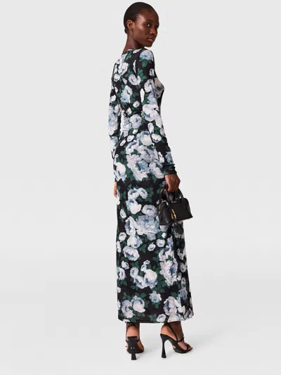 Stella Mccartney Floral Long-sleeve Mesh Midi Dress In Multi