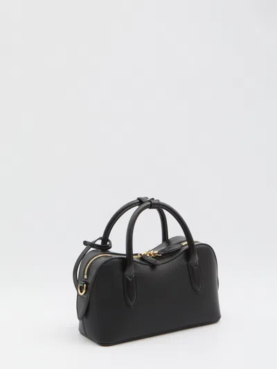 Stella Mccartney Ryder Black Small Handbag With Two Top Handles And Front Padlock Detail With Logo In Ecoleather Woma In Black
