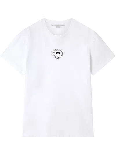 Stella Mccartney Tshirt Con Logo In White