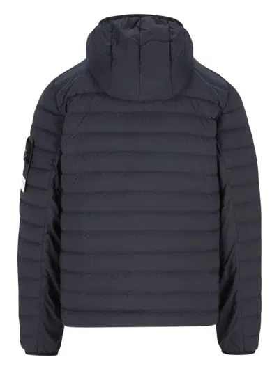 Stone Island Nylon Stretch Down Jacket In Blue